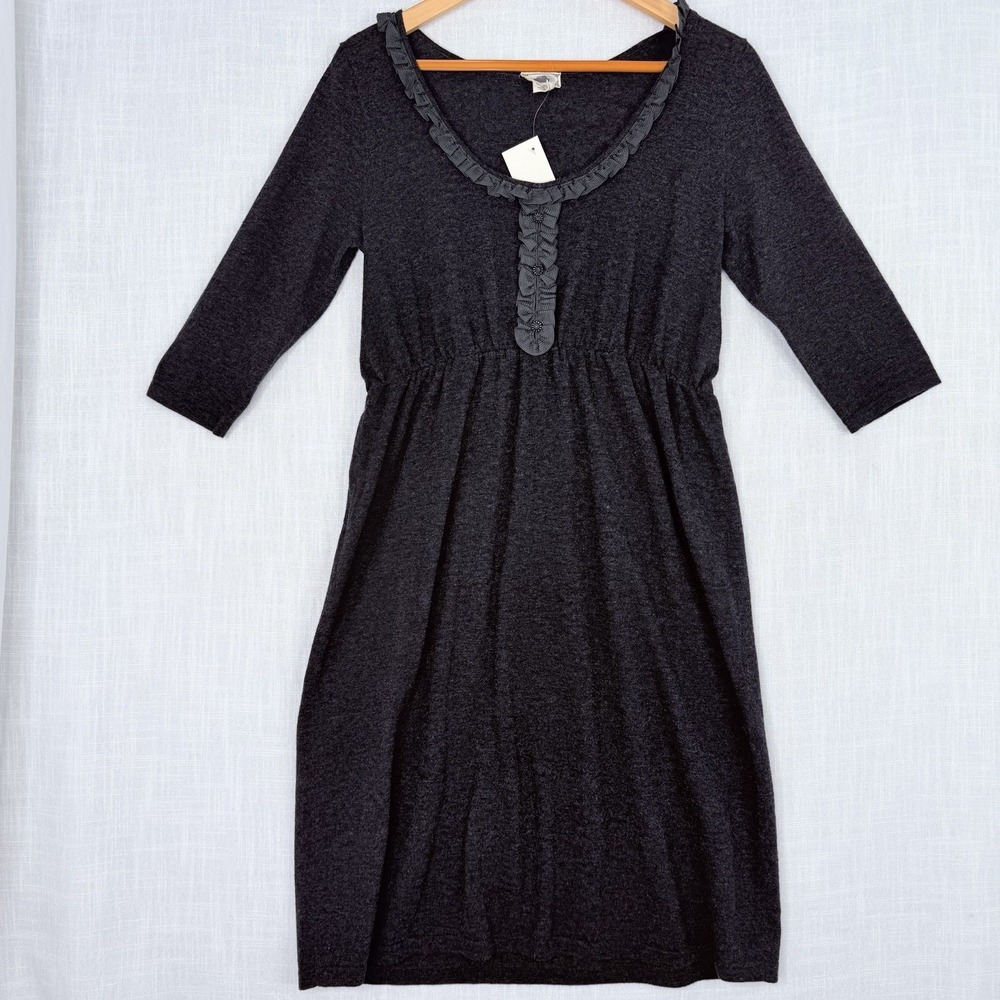 Viola Anthropologie Gray Wool Cashmere Sweater Dress Trad Wife SZ Medium NWT